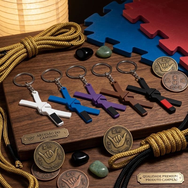 Chaveiros Faixas de Jiu-jitsu Temático | Presente Criativo Exclusivo