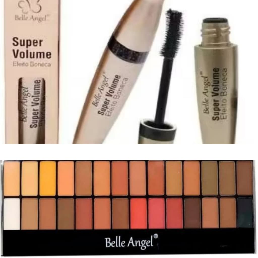 Belle Angel kit Maquiagem Paleta 28 cores matte Mais Rimel Efeito boneca