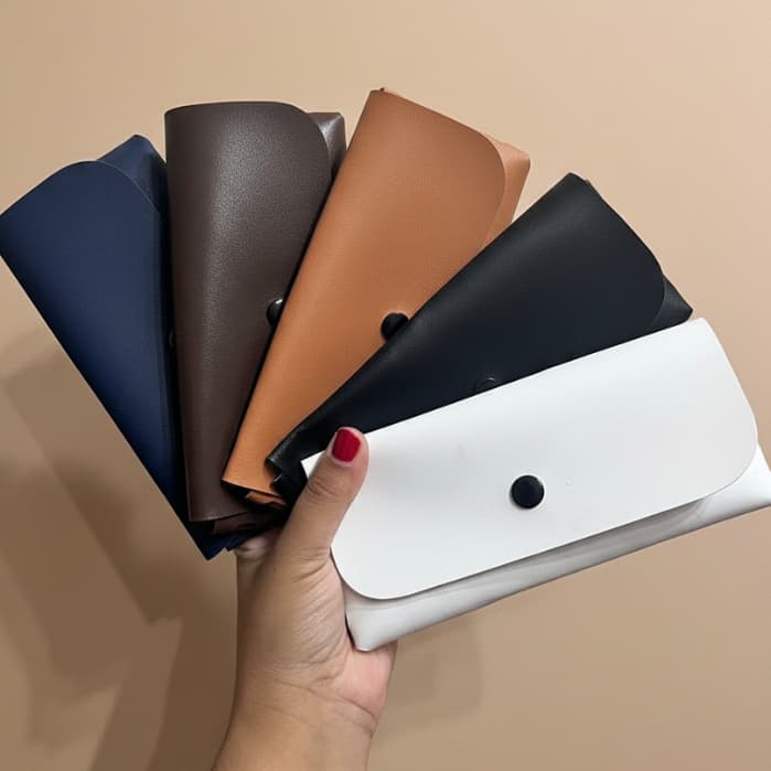Estojo Porta Óculos Premium Couro Ecológico Case Rígido Elegante Proteção Luxo