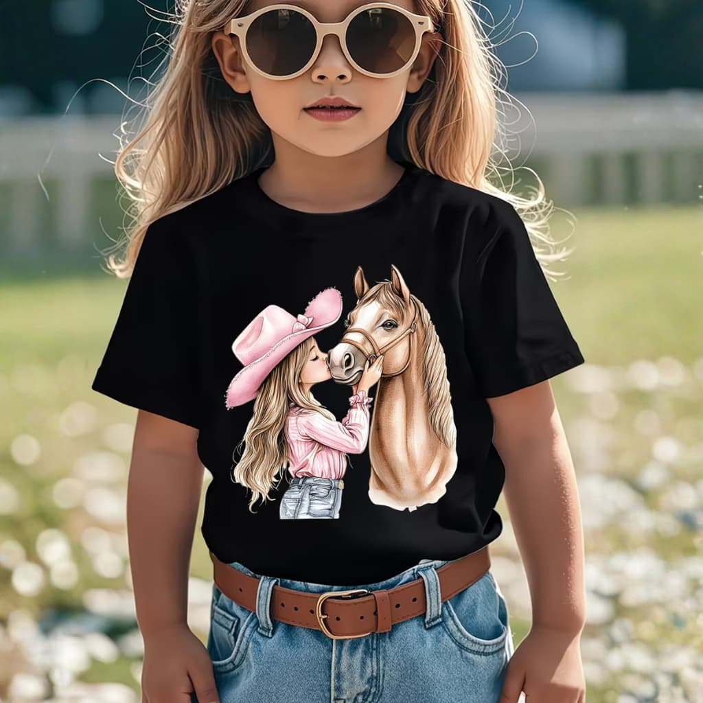 Camiseta Infantil Menina Boiadeira Agro Algodão Premium T-shirt Country Cavalo Blogueirinha Luxo