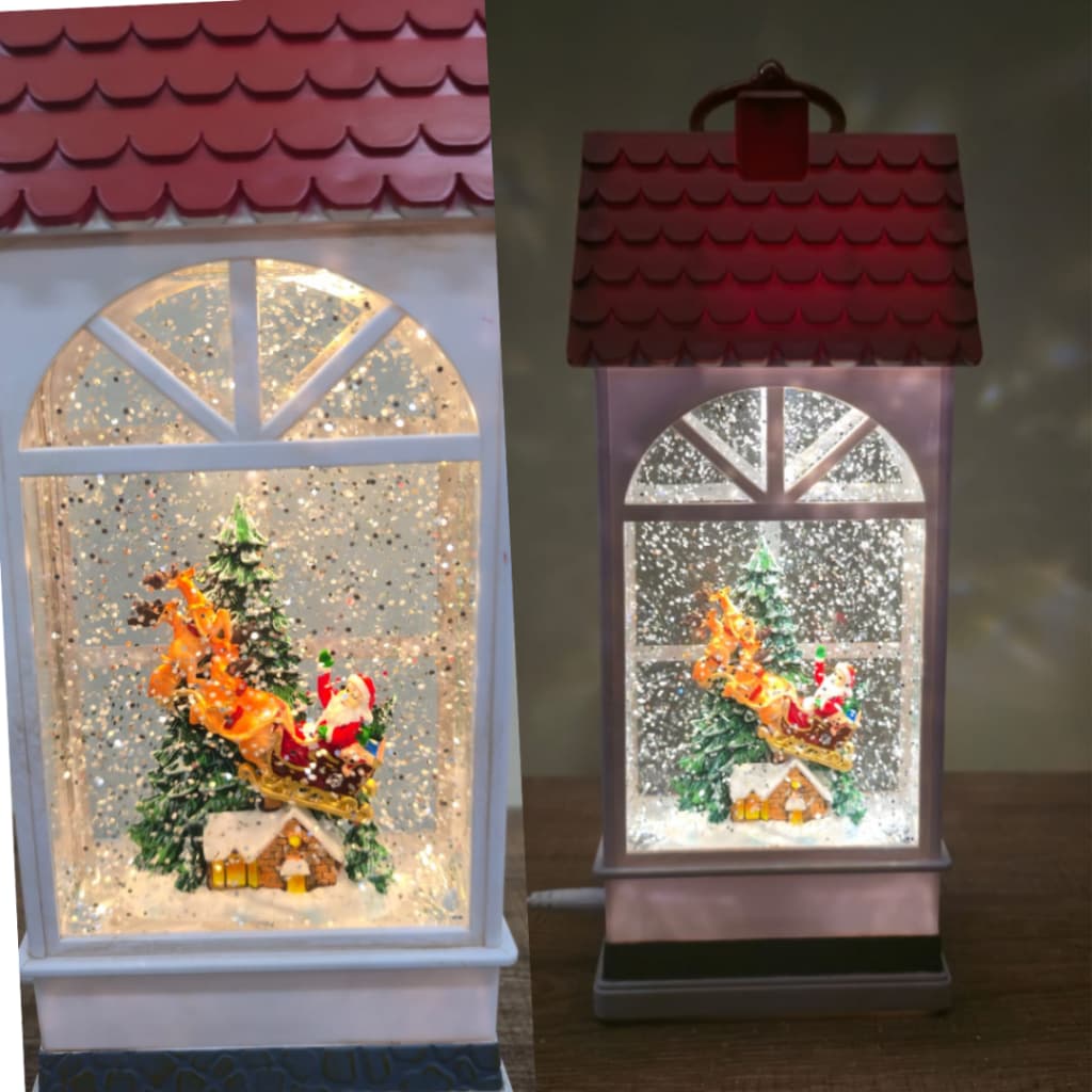 🎄❄️ Lanterna Globo de Neve Natalina com Música 🔔 Luz LED Decorativa USB