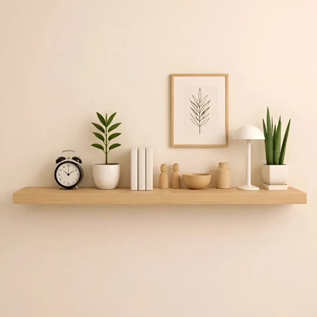 Prateleira Mdf 100x20 Moderna Suporte Parede Invisivel 30mm - Carvalho