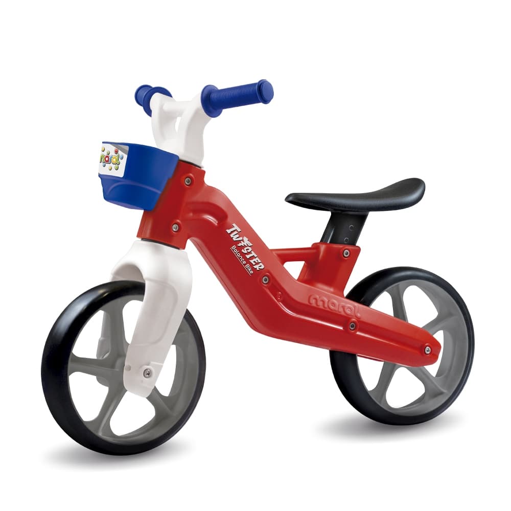 Bicicleta Infantil Sem Pedal Maral Balance Bike Vermelha Equilíbrio e Coordenação e Banco Ajustável