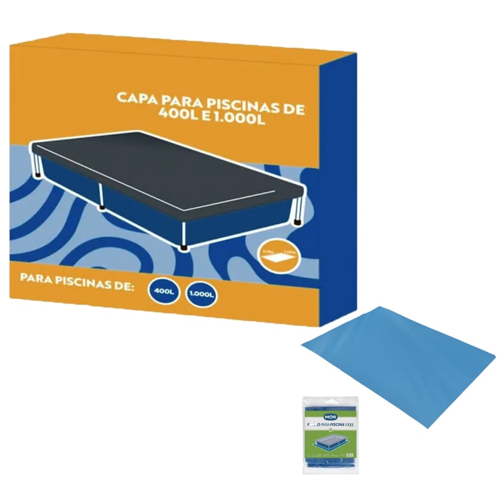 Kit Capa Para Piscina 400/1.000 Litros + Forro De Proteção