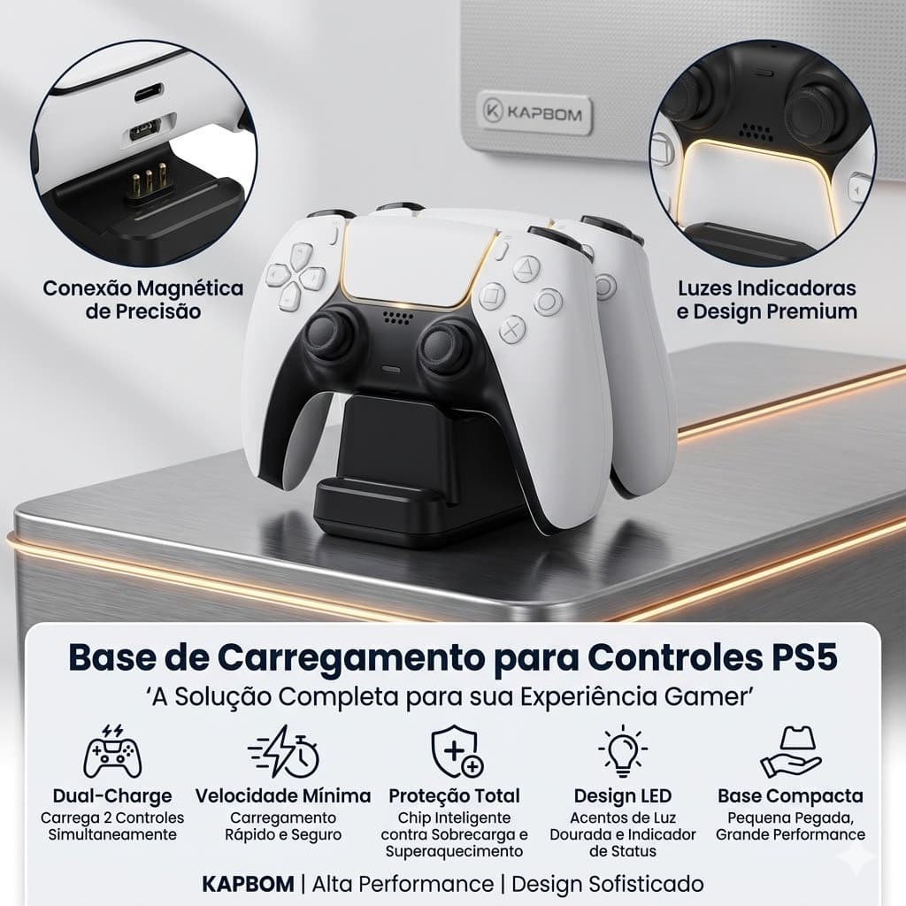 Base de Carregamento para Controles PS5: Tecnologia, Design e Praticidade