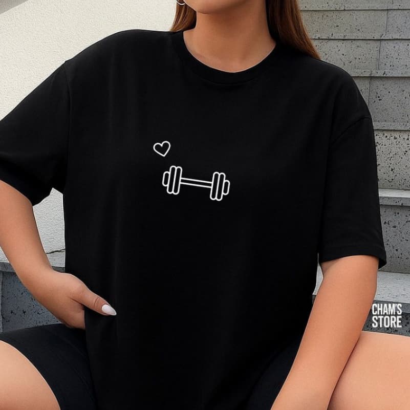 T-shirt feminina Camiseta Gym Academia Treino Blusa feminina Estilosa 100% algodão roupa de academia