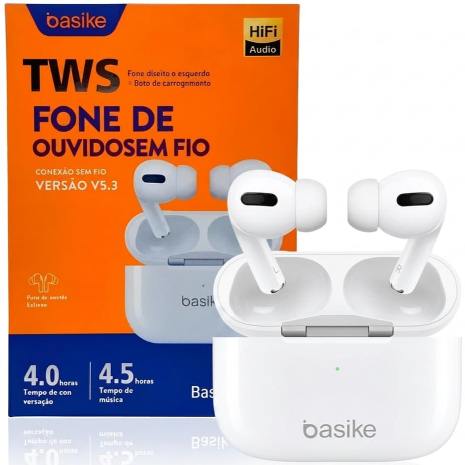 Basike Fone De Ouvido Sem Fio Bluetooth 5.4 TWS In-ear Portátil Com Microfone 12061
