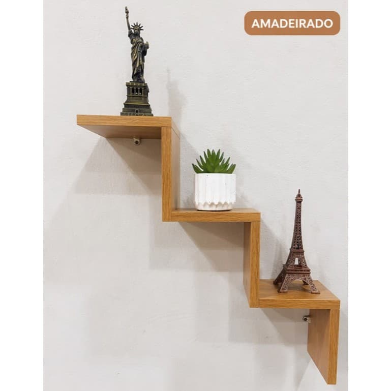 Nicho W Prateleira Para Quarto Promoção Mdf Decorativo  Escritório Sala Cozinha Organizador Zigzag