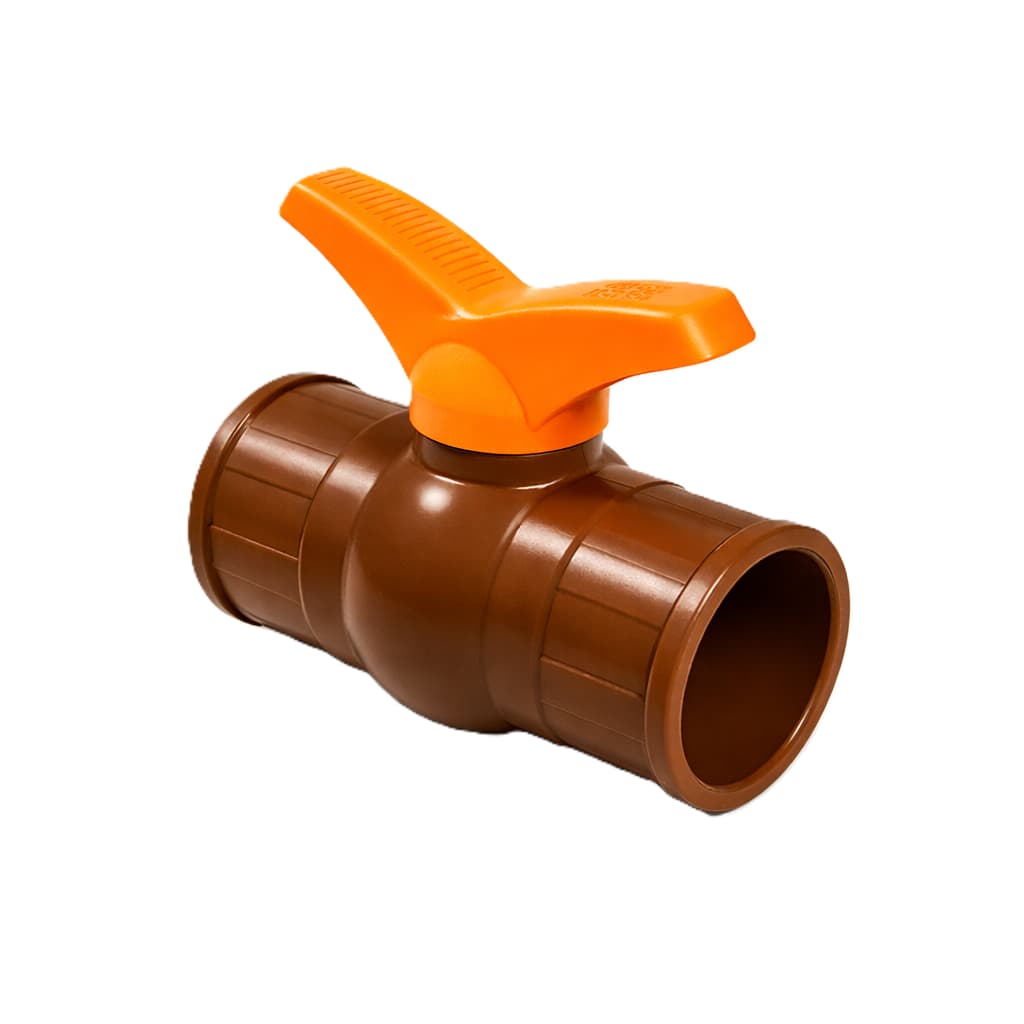 Registro de Esfera 75mm Soldável Predial Volante Borboleta Pvc Marrom