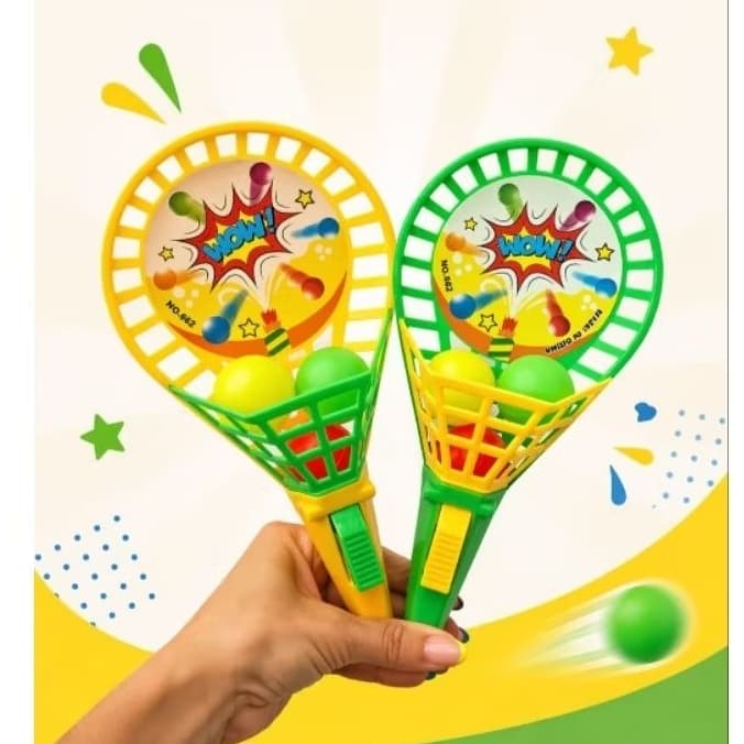 Kit 2 Lançadores de Bolinhas Infantil Brinquedo Divertido Colorido/Lança Bolinhas