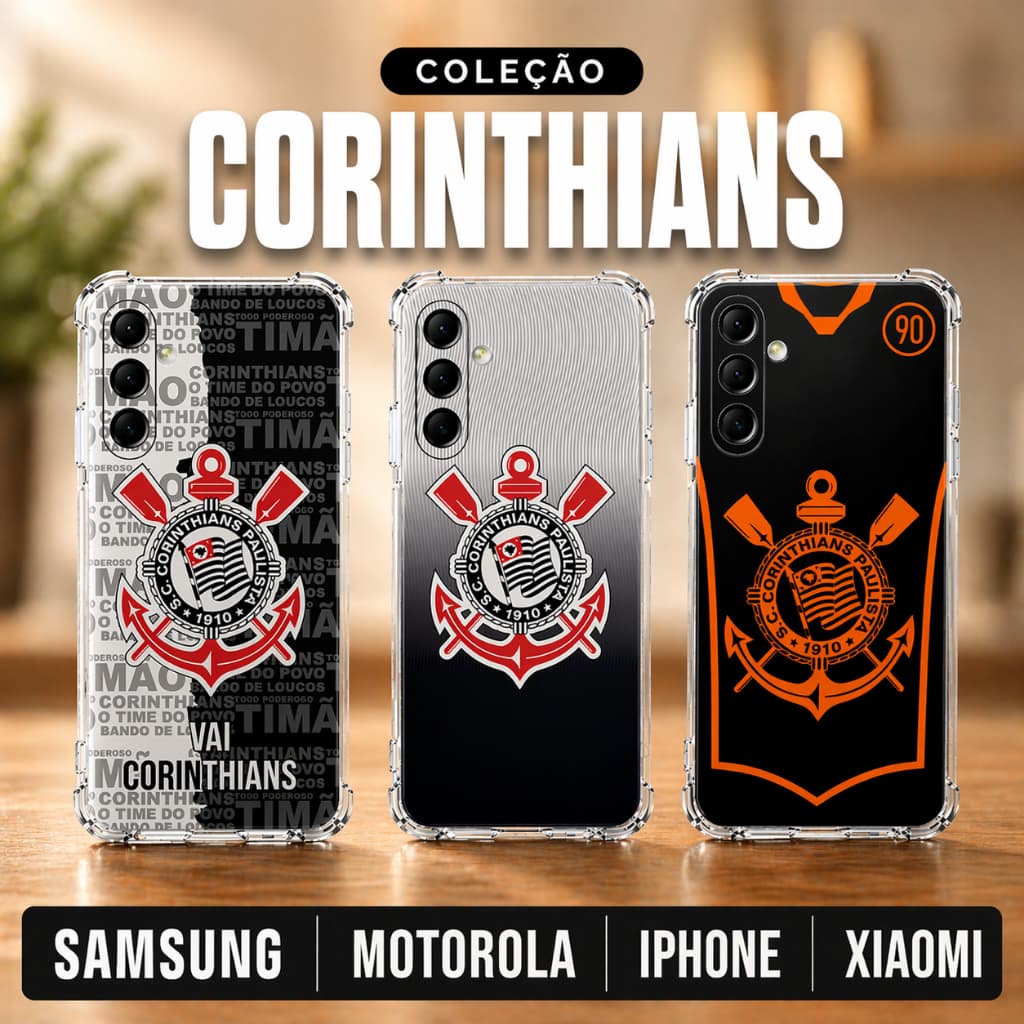 Capinha De Time para todos os aparelhos Samsung/ Iphone/ Motorola/ Xiaomi, Capinha do Corinthians