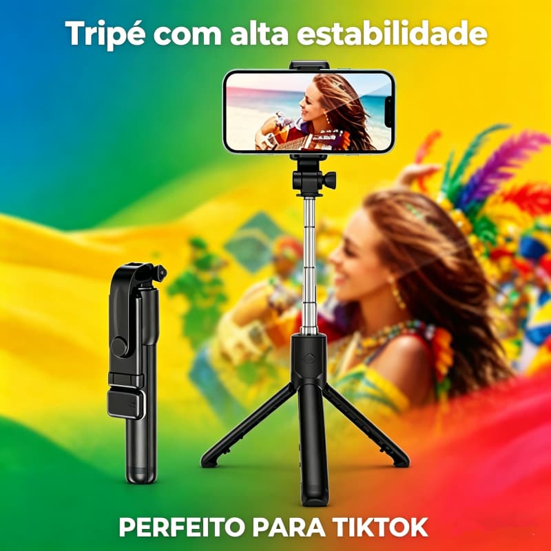 Tripé para Celular com Controle Remoto e Luz LED Integrada