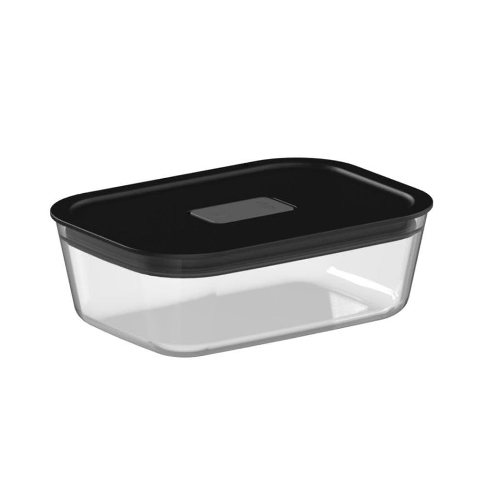 Pote Marmita Vidro hermético multiuso refratário tampa Preto 850ml  Ou