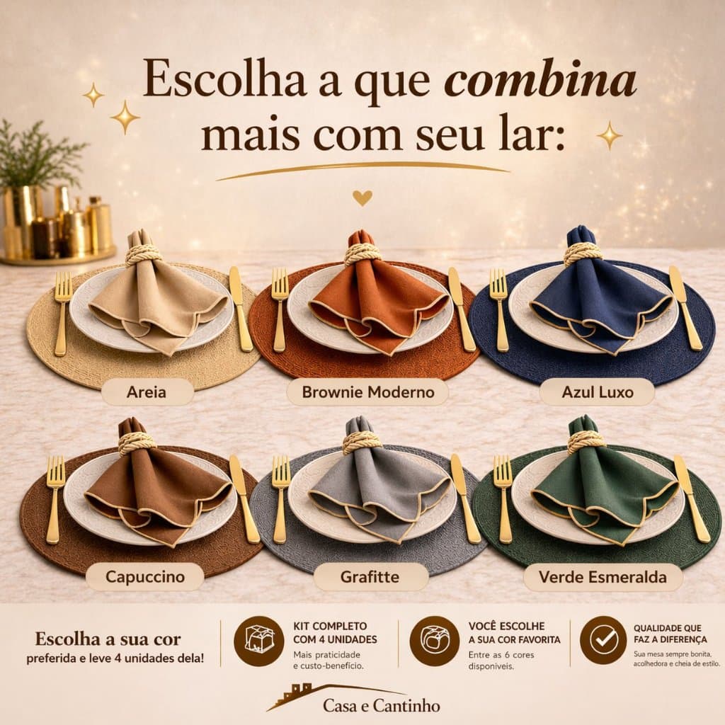 Kit 4 Peças Jogo Americano Descanso de prato para Mesa Souplast Redondo Jantar Posta Cozinha 38cm