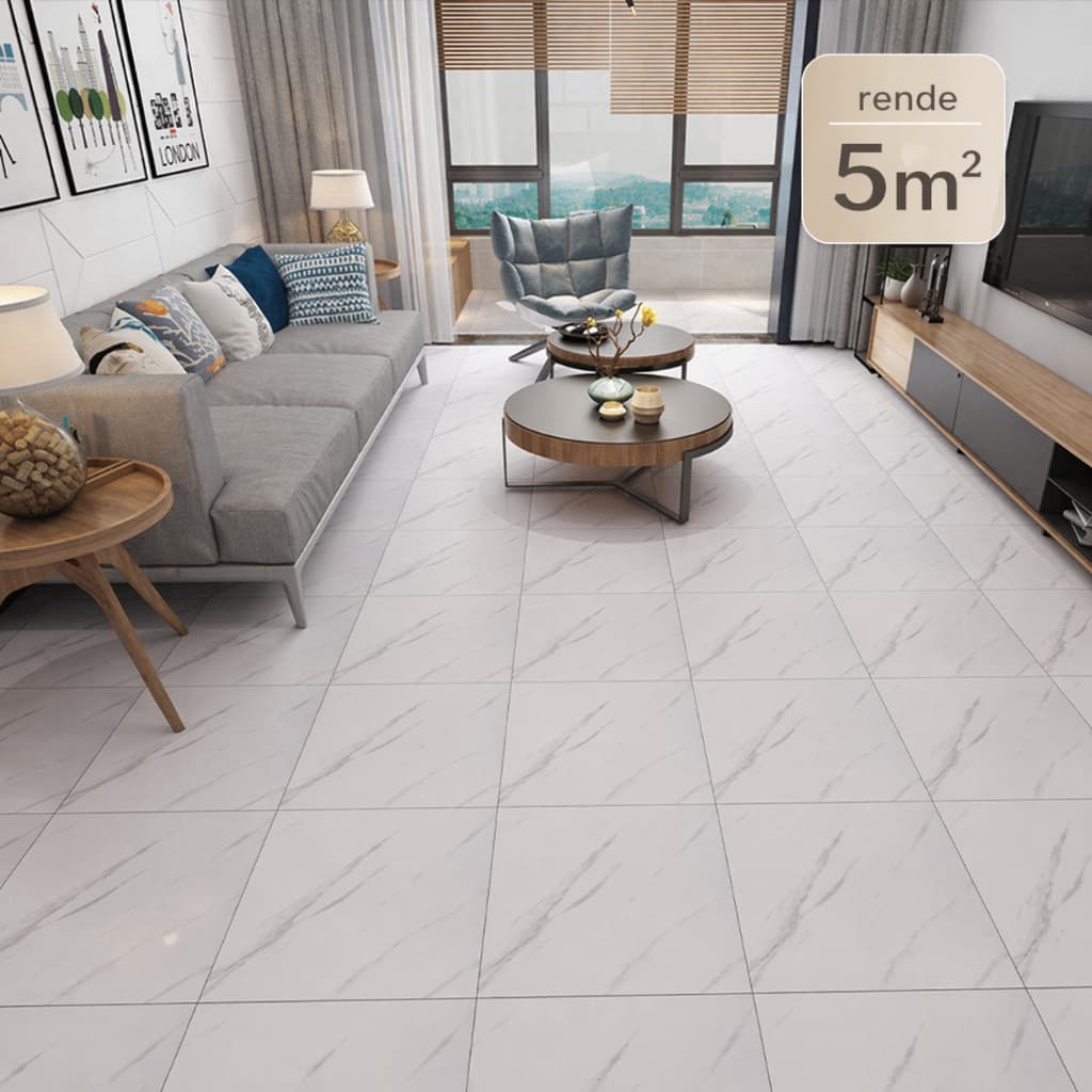 Piso adesivo 45x45cm antiderrapante , moderno , lavável ,estilo mármore chão ou parede Kit com 5m²