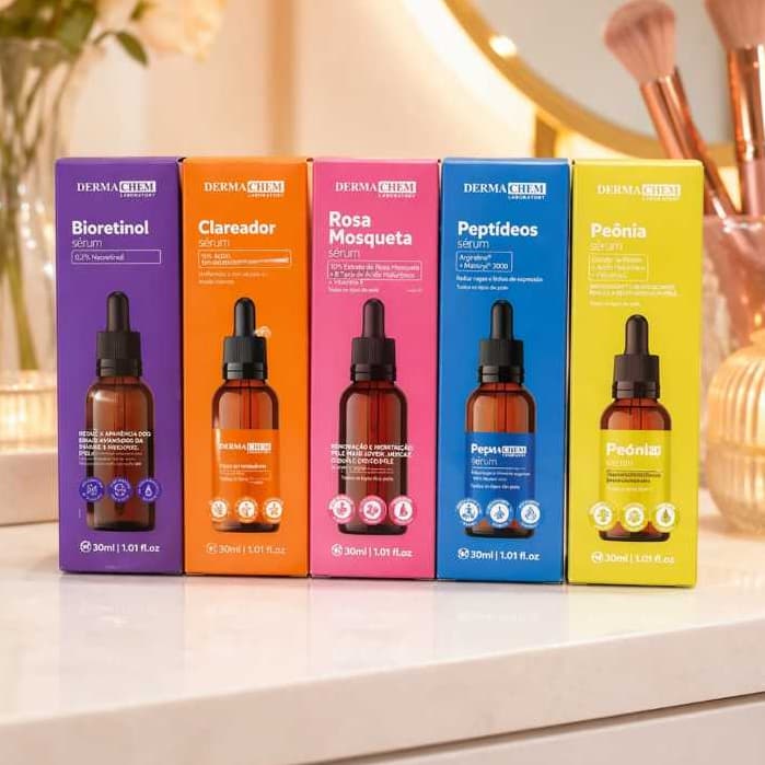 Sérum Facial Derma Chem – Clareador, reduz manchas do rosto, hidrata, efeito lifting