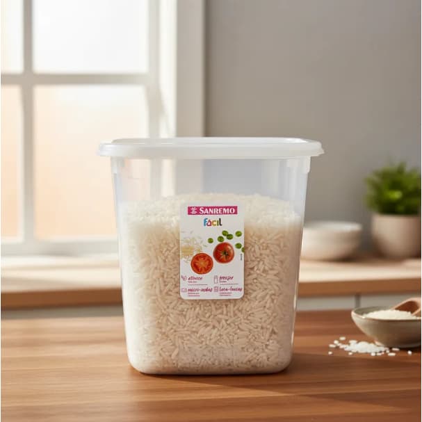 Pote Para 5kg De Arroz Porta Mantimento Plástico Sanremo 7 L