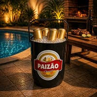 Cooler de Bebidas Personalizado Dia dos Pais Balde Porta Cerveja Gelo Com Tampa