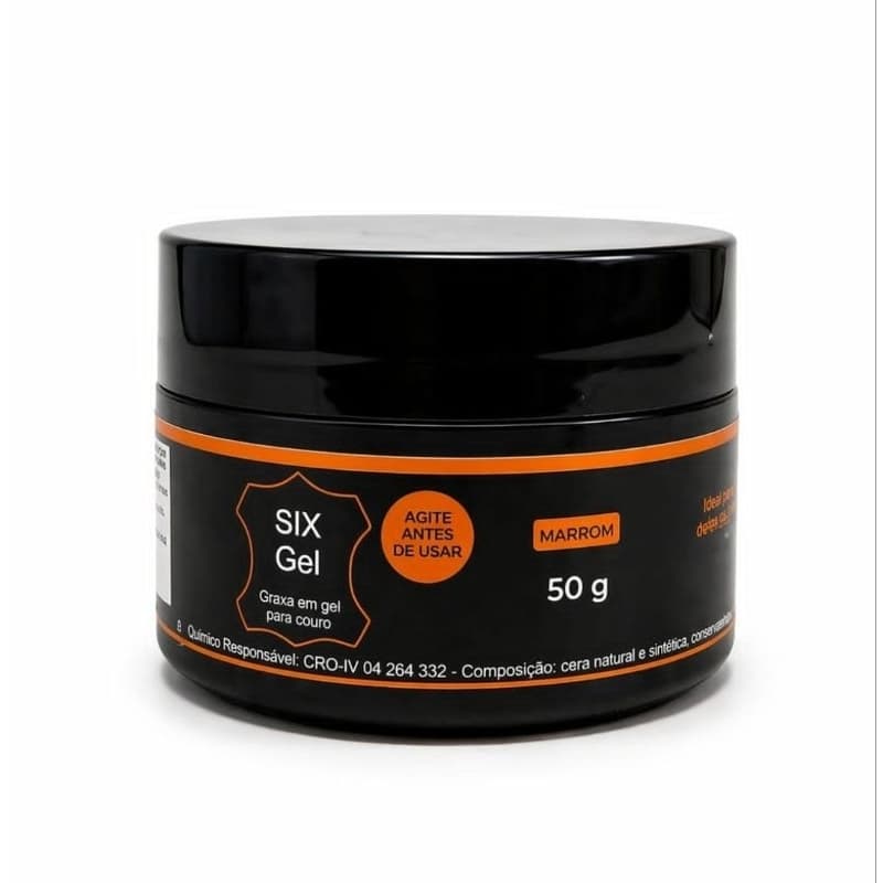 SIX Gel GRAXA EM GEL MARROM 50 g PARA COURO