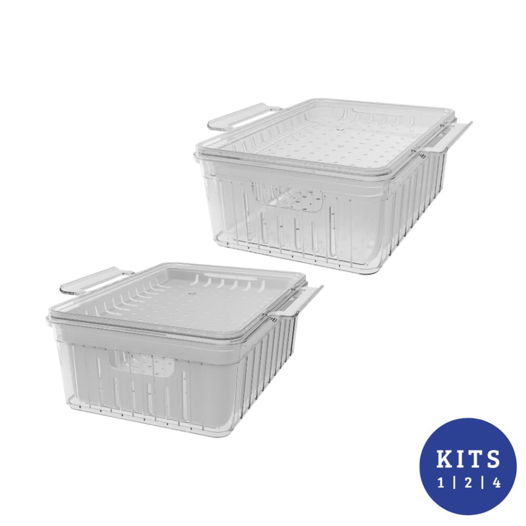 Kit Potes Organizadores Geladeira Para Alimentos Vegetais Fruta Cozinha Moderna