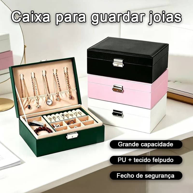Caixa de joias de relógio requintado,brincos organizar Porta joias couro armazenamento 3camadas de alta qualidade