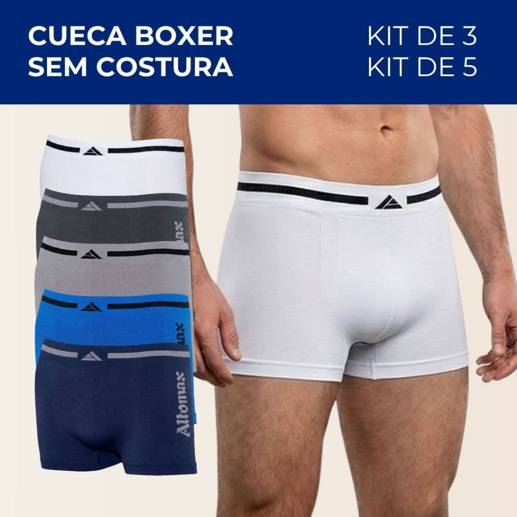 Kit Cuecas Boxer Sem Costura Respirável Short Kit Adulto Original Altomax