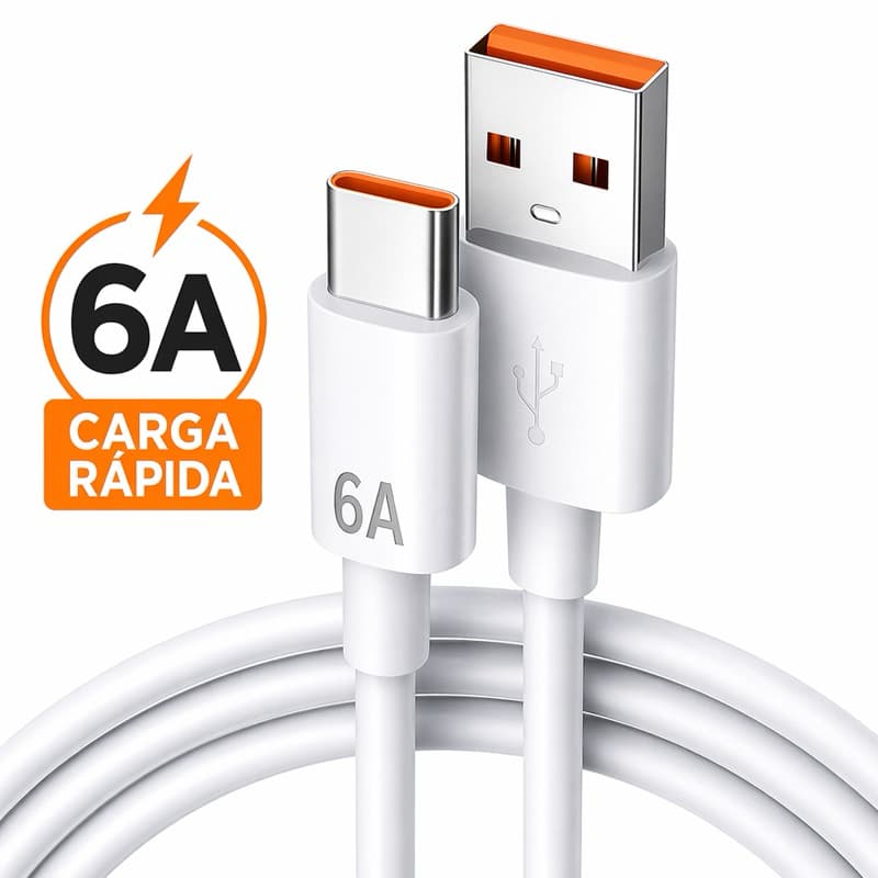 Cabo USB Tipo C Reforçado Carregamento Rápido 1m