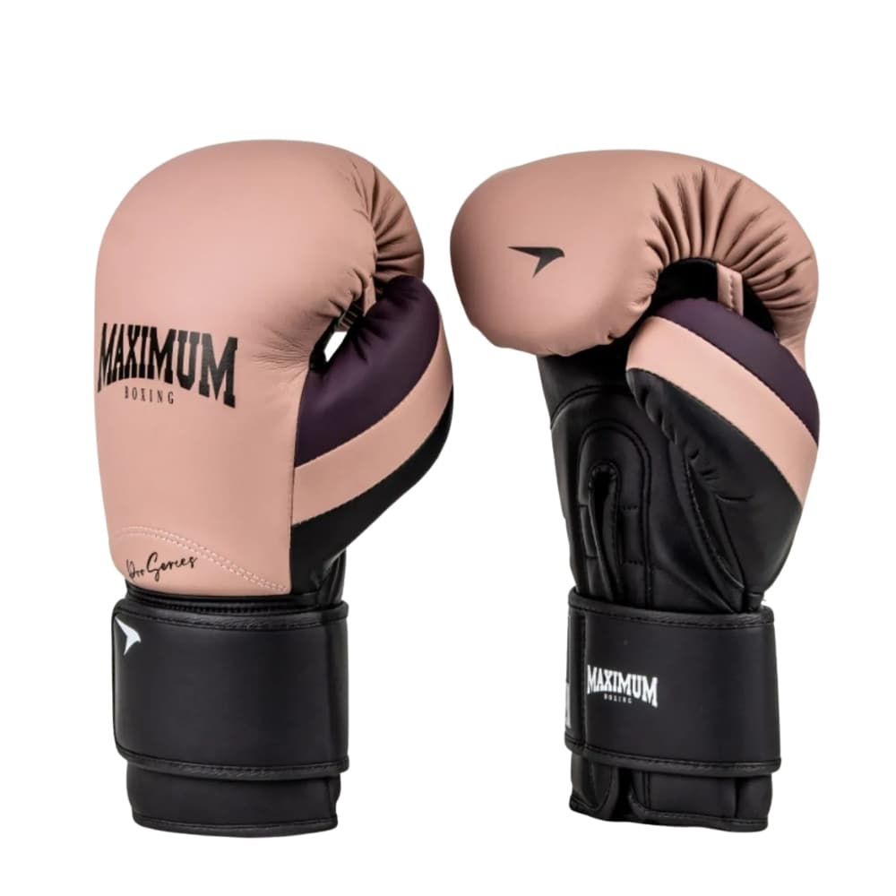 Luva Boxe Muay Thai Profissional Bege E Roxo Maximum