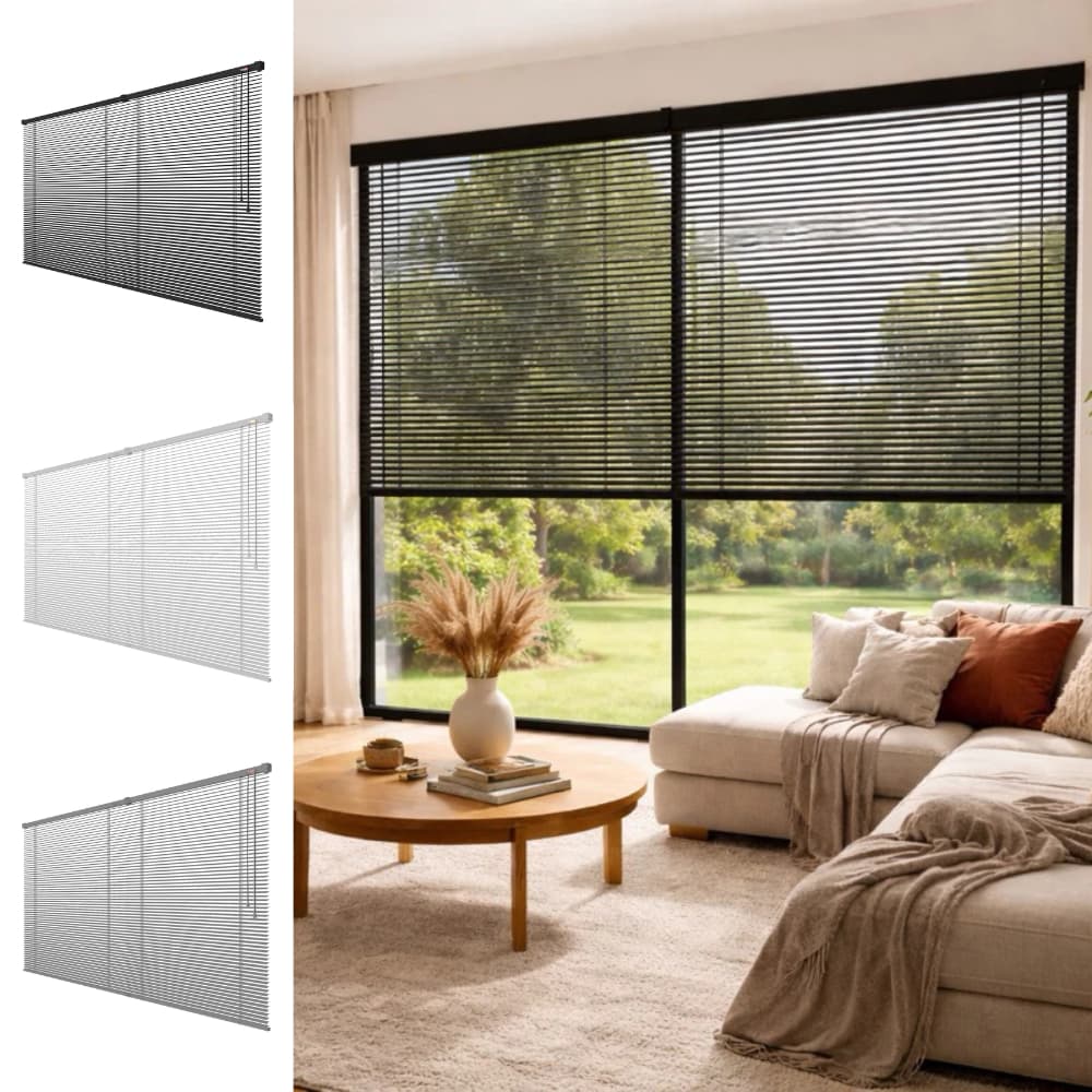 Persiana Horizontal PVC 1,60 x 1,30 Janela Sala Quarto Escritório Regulagem de Luz Fácil Instalação