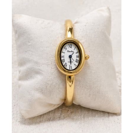 Relógio feminino de luxo dourado movimento quartzo