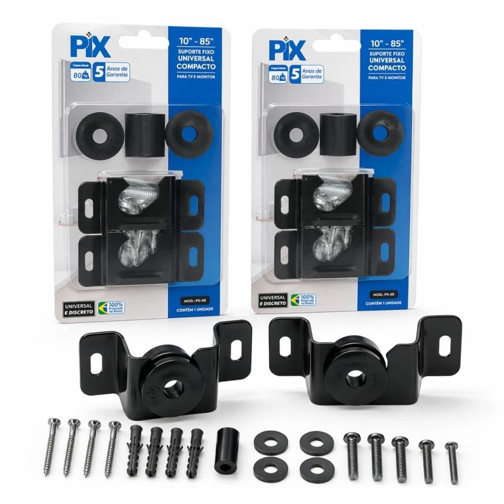 Kit 2 Suportes Tv Fixo Universal 10 A 85 Polegadas Vesa Reforçado