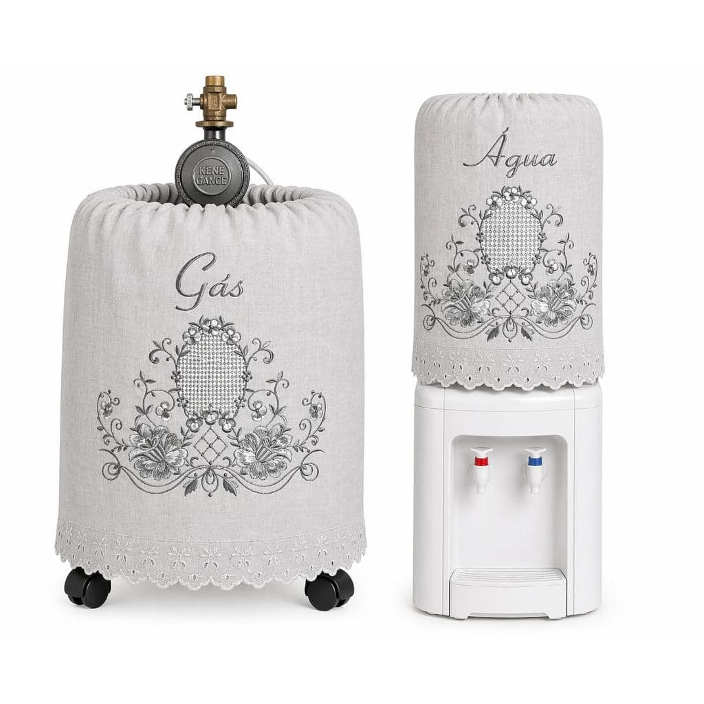 Kit Capa para Galão de Água 20L + Capa para Botijão de Gás| Bordado