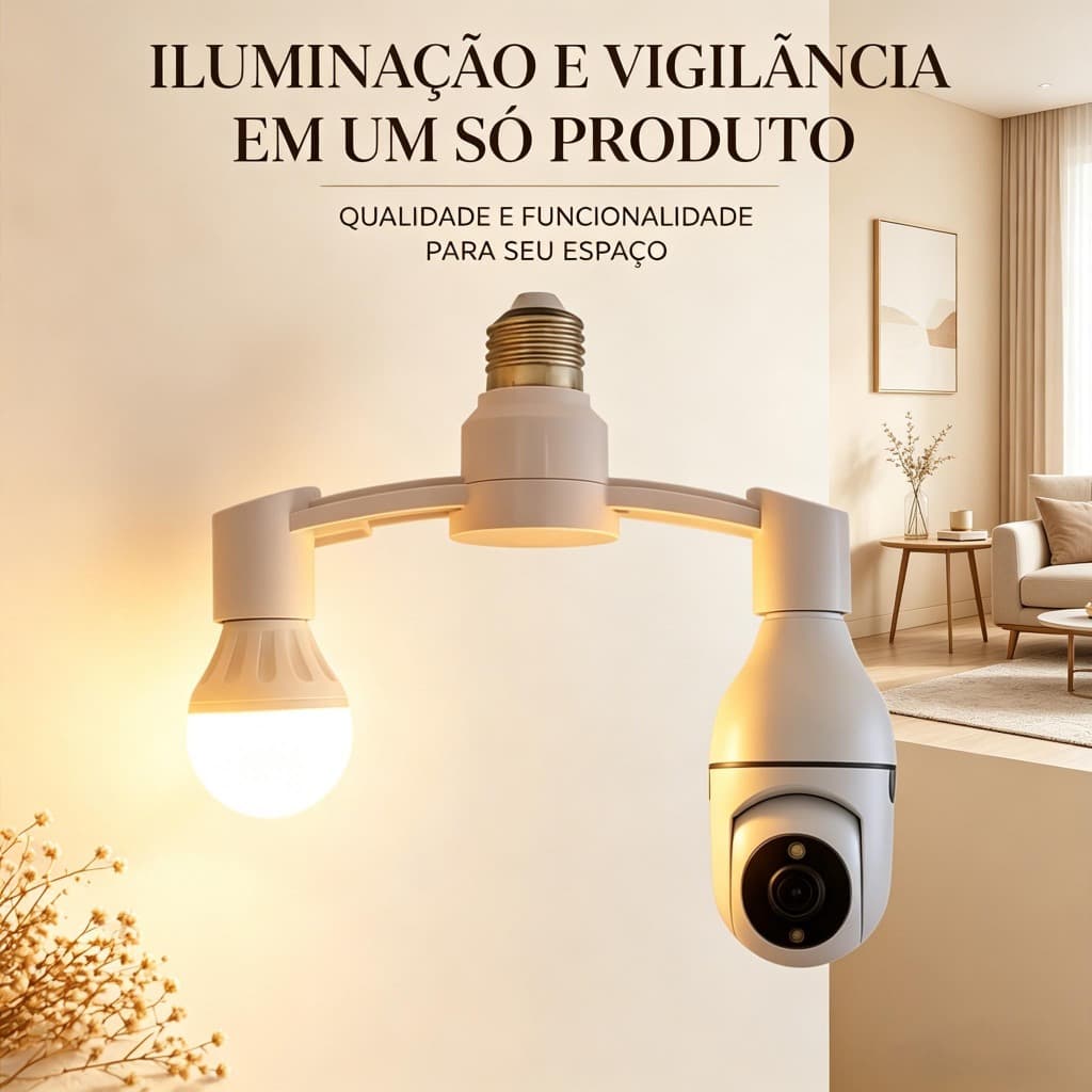Adaptador Soquete 2 x1 Lâmpada  Bocal Duplo 2 em 1