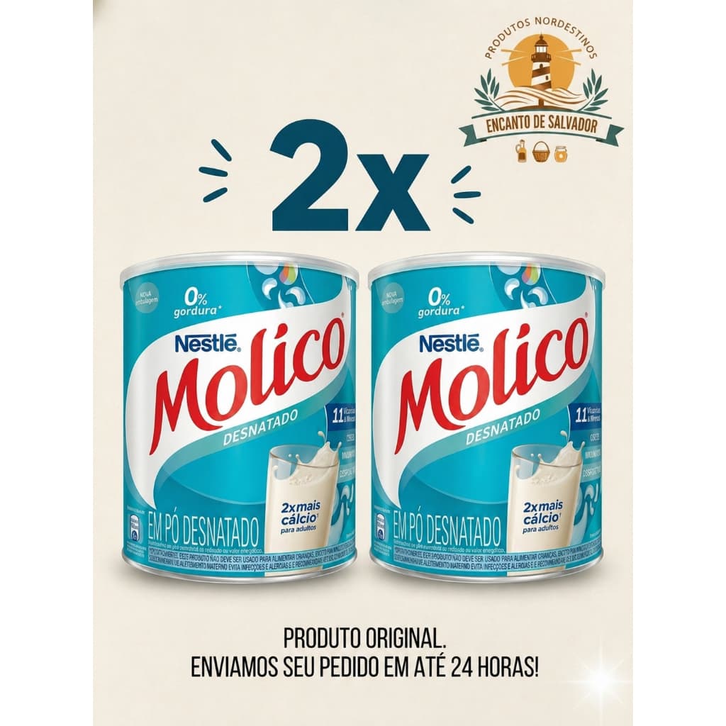 Kit 2 x Leite Molico Lata 280g cada - desnatado