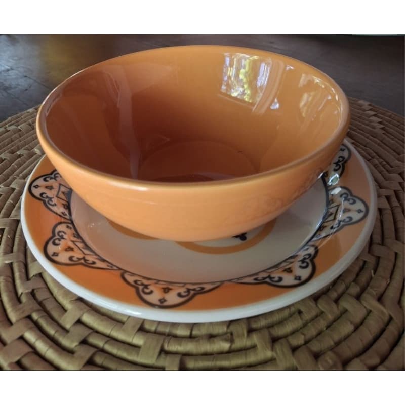 Prato sobremesa e bowl de porcelana