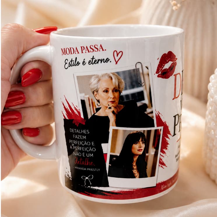 Caneca O Diabo Veste Prad. 325ml Presente Criativo Filme Moda Fashion Runway Luxo
