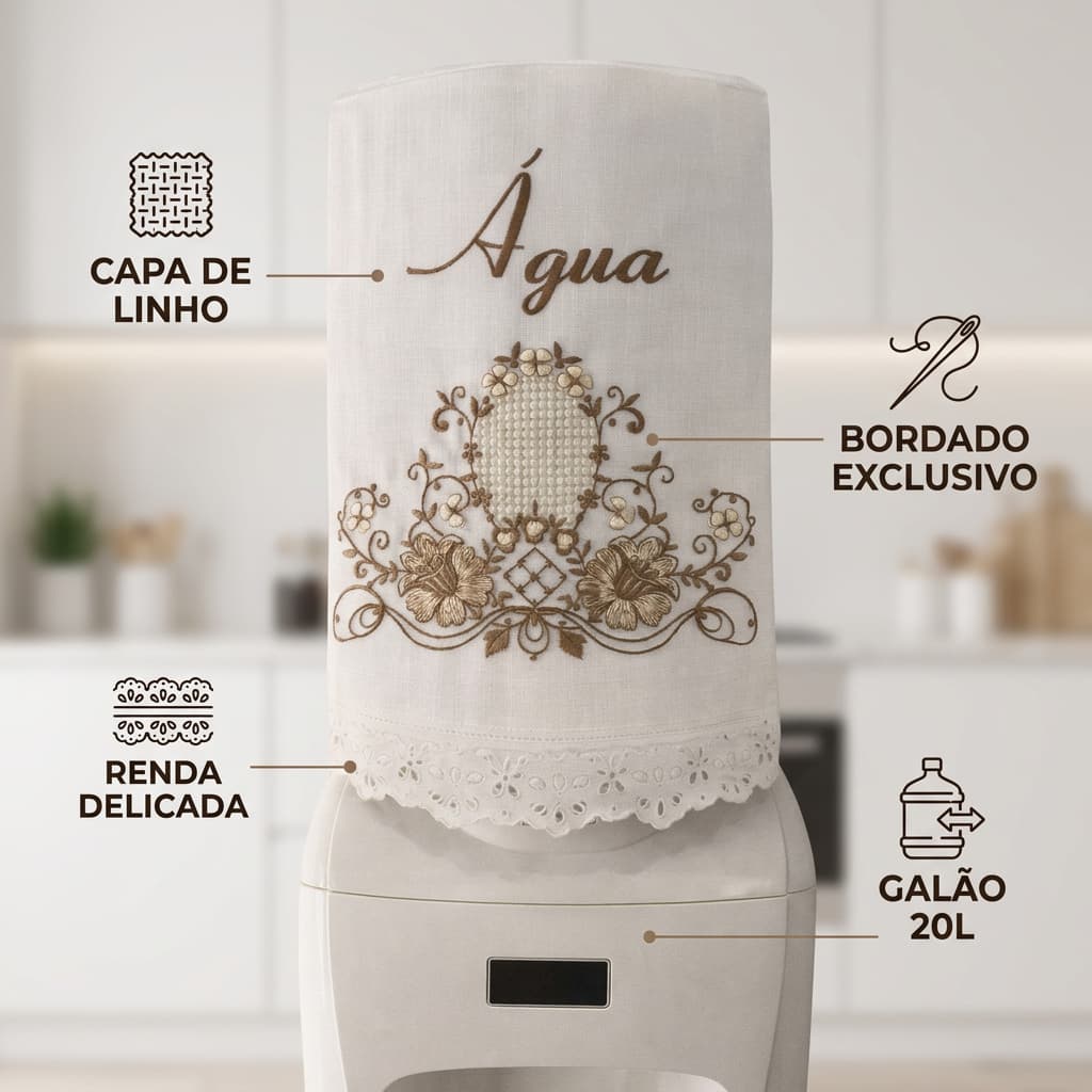 Capa Impermeável para galão de água 20L bordada