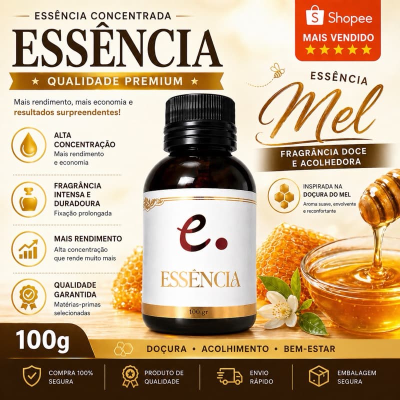 Essência hidrossolúvel Concentrada - MEL 100 G