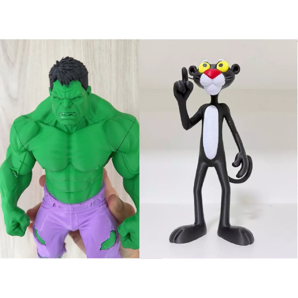 Boneco Hulk Herói Verde + Boneco Decorativo Pantera Preta Engraçada | Estilo Moderno e Diferenciado