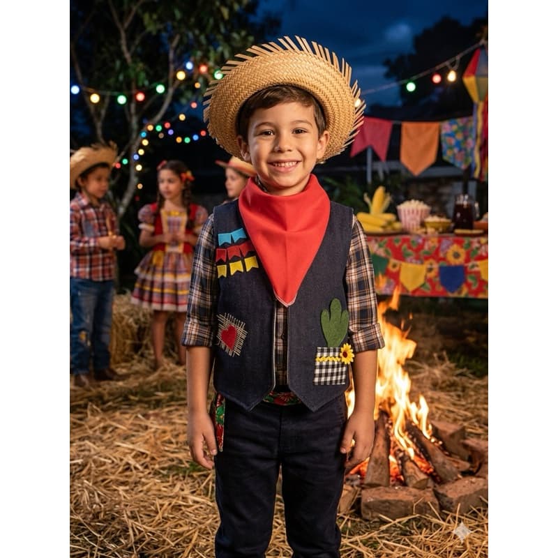Colete Junino infantil / colete decorado festa junina menino/ festa junina