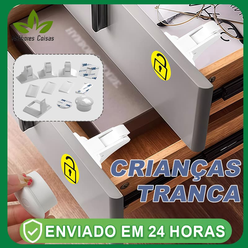 4 Fechaduras Interna Trava Invisível Travas Gaveta Porta Gabinete Moveis segurança criança.