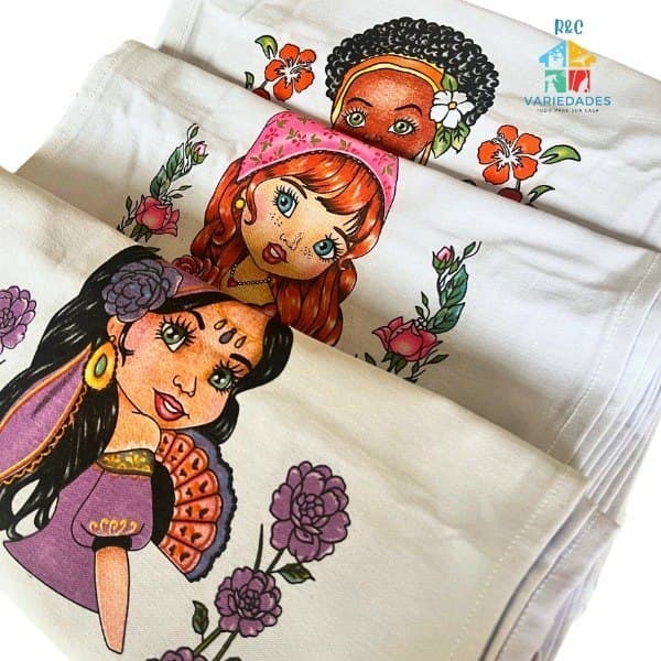 KIT 10 PANOS De Prato BONECA Bonequinha 45 X 70 Estampado