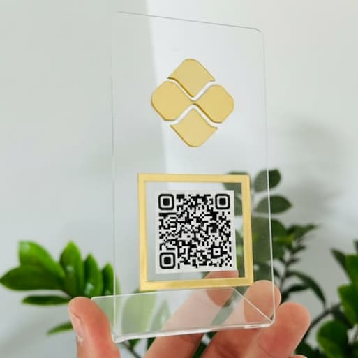 Placa Pix Pequena Mesa Balcão Pagamento Qr Code Acrílico Display QrCode