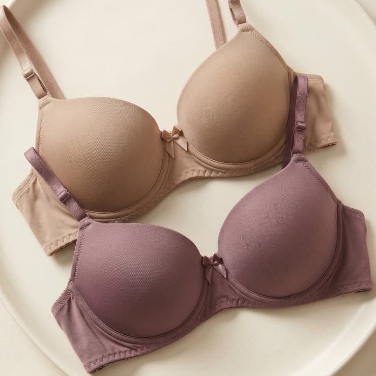 2 Sutiã Bojo Liso Soutien Básico Reforçado dia a dia Sutian Femininoconfortável Moda Íntima Adulto