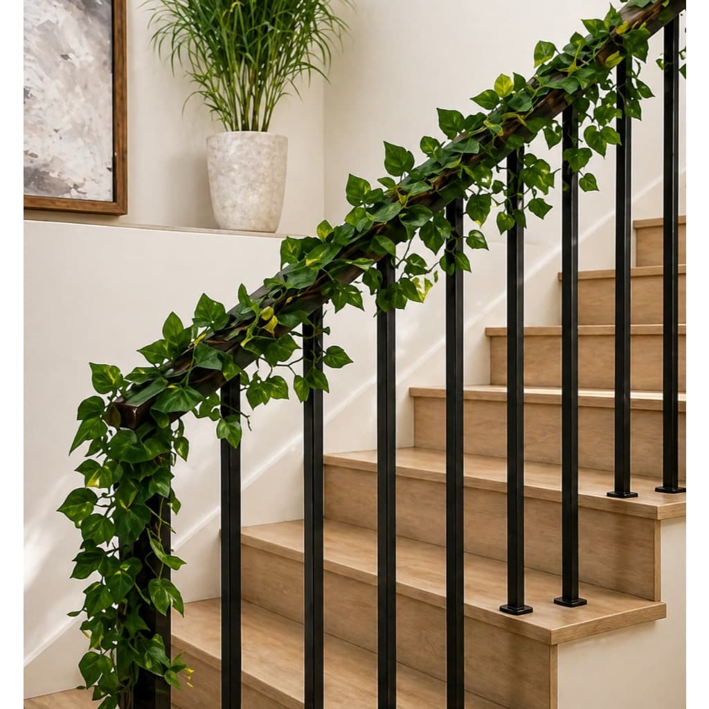 10 Metros de Hera Verde Planta Artificial Trepadeira Folhagem Pendente
