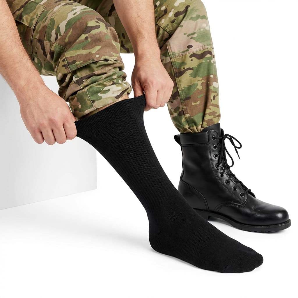 Kit Meias Masculinas Premium: Social (2 Pares) + Militar Tática (2 Pares) - Conforto e Durabilidade para Todas Ocasiõe