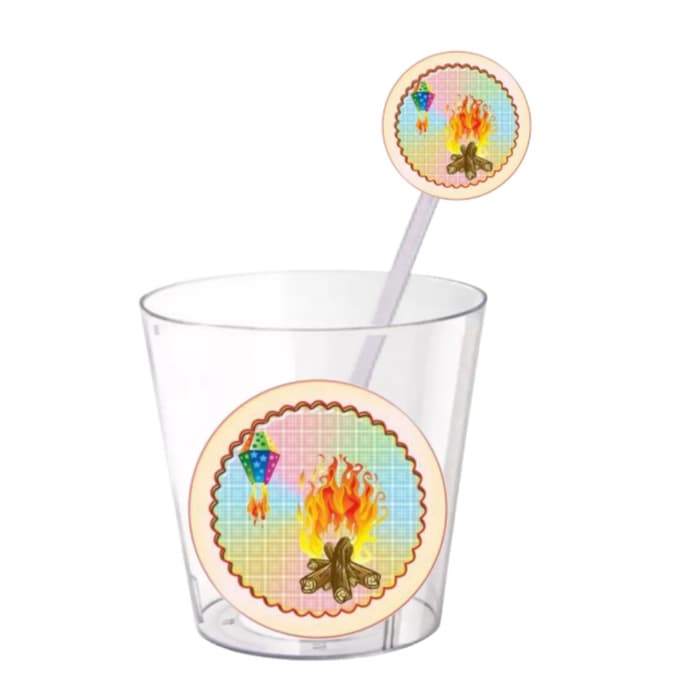 Copinho de Brigadeiro com colher personalizado c/ 120 unidades(60 copos + 60 Colheres)