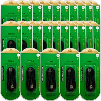 KIT COM 25 CABOS TIPO C TURBO NO ATACADO PARA REVENDA