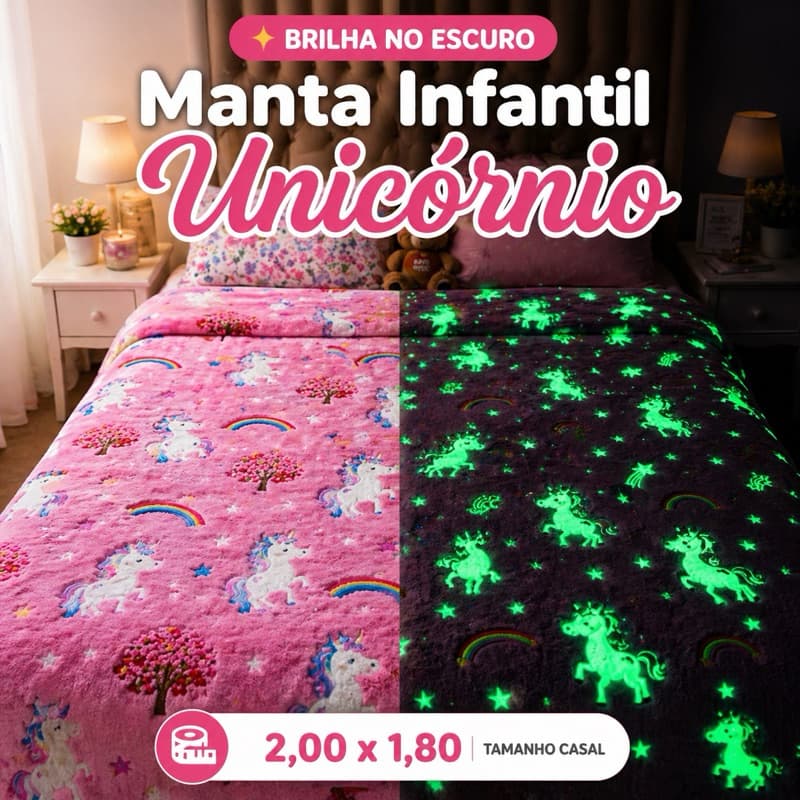 Cobertor Manta Brilha no Escuro | Casal 2,00 x 1,80 | Cobertor Macio e Quentinho | Decoração Para Quarto