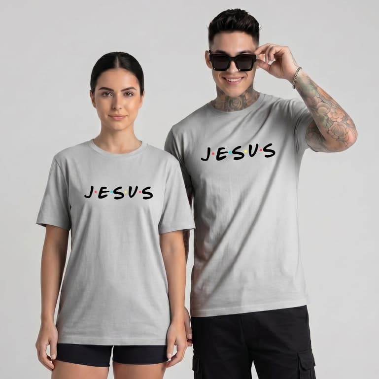 Camiseta Jesus Friends Unissex Algodão Premium - Estilo Geek e Fé